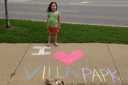 Small Child Near I-Heart-Villa Park